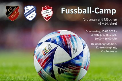 Fußball-Camp für Jungen und Mädchen                    „Mit Spaß zum Erfolg“                          Donnerstag, 15. – Samstag, 17. August 2024